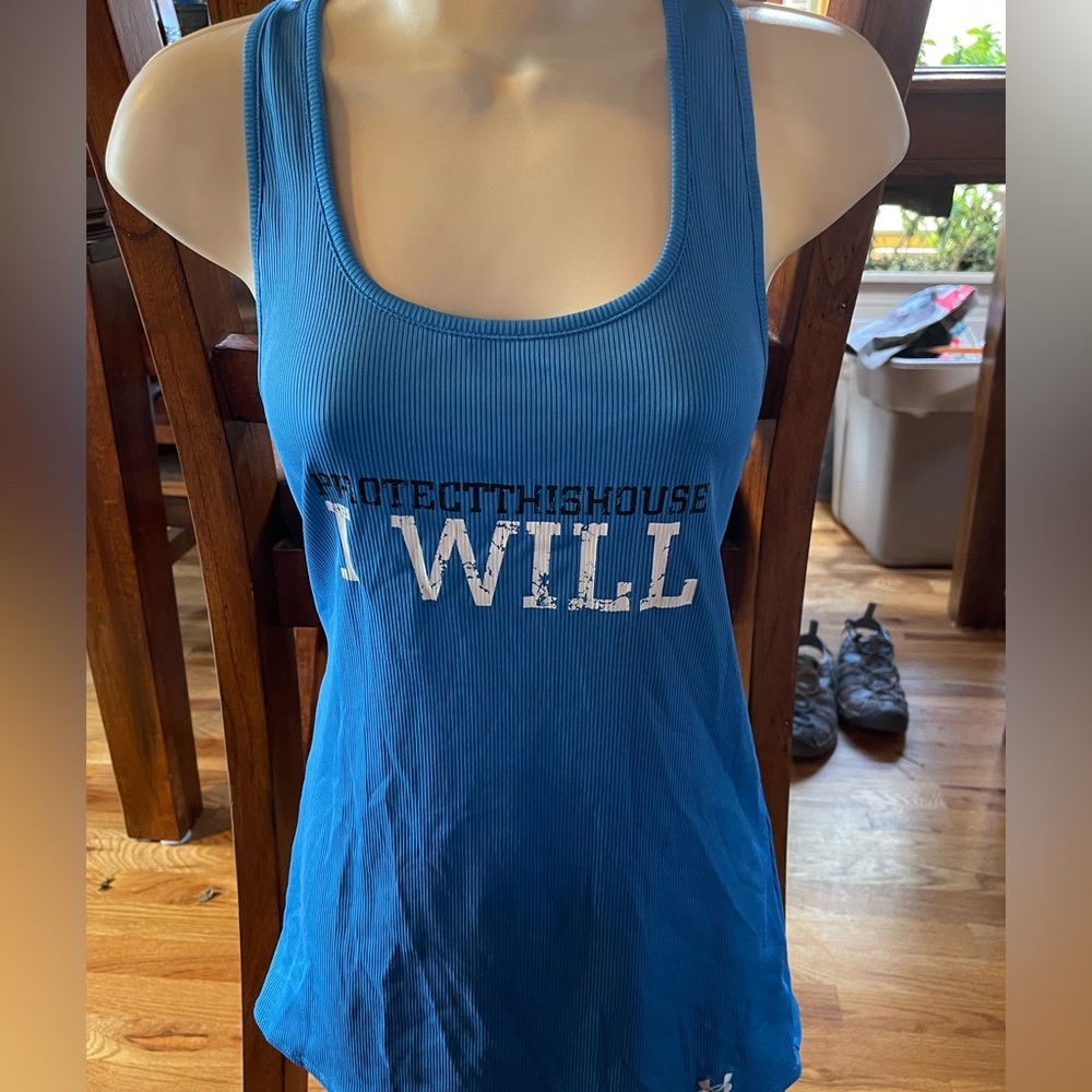 Under Armour HeatGear Tank Top Size L Bright Blue